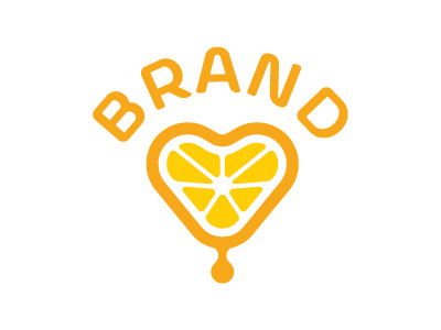 Heart Lemon Logo for SALE beverage brand drink juice juicy lemon lemonade lime logo mandarine orange unique