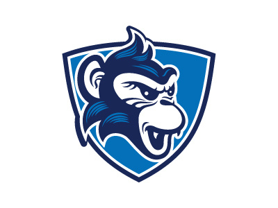 Angry Monkey Sports Team Shield Logo