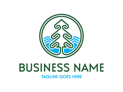 Pine Tree Lake Logo for SALE brook capital financial grow growth lake lakefront pine river stream ventures water