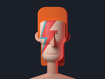 Bowie 3d character bowie celebrity david bowie illustraiton ziggy ziggy stardust