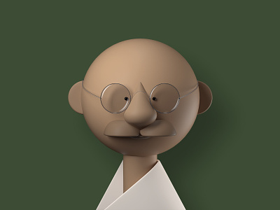 Gandhi 3d character 3d illustration character gandhi illustration illustrator mahatma portrait