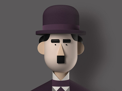 Chaplin 3d art 3d character 3d character modeling 3d illustration character characterdesign charlie chaplin