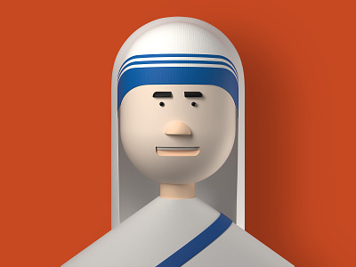 Mother Teresa 3d character 3d character modeling 3d illustration character design illustration illustrator shape woman