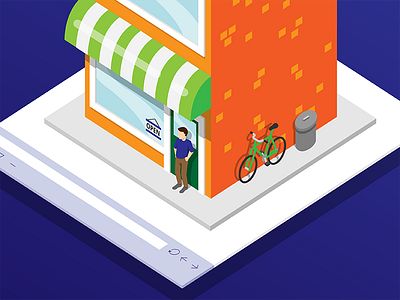 Shop Small illustration isometric online small business vector