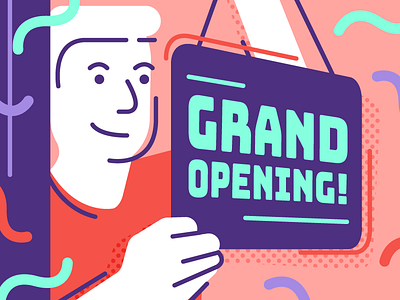 Grand Opening business illustration new opening small business startup vector