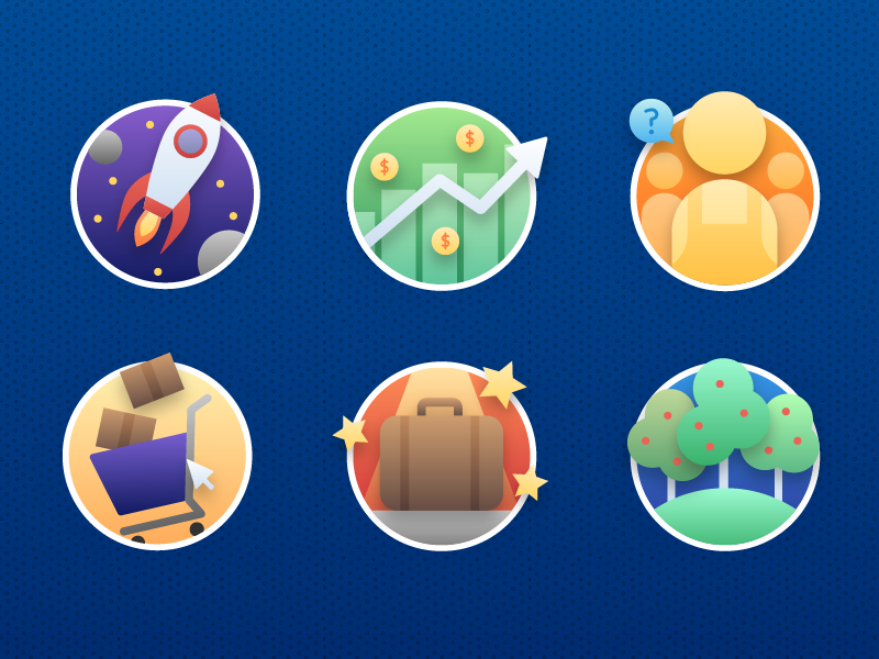 Recruiting Icons trees space business icons recruitment flat vector illustration