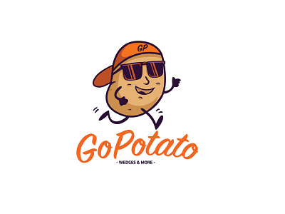 GoPotato Logo 2d logo branding canada cool dubai egypt foodlogo funk graphic design illustration logo potato