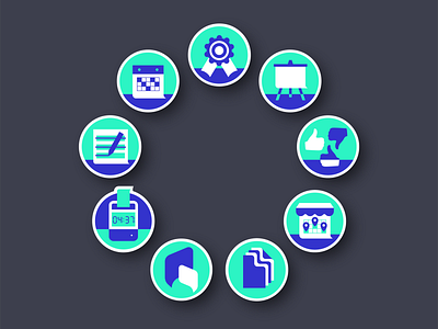 'WorkJam App Modules' badge collection badgedesign design system illustration modules vector