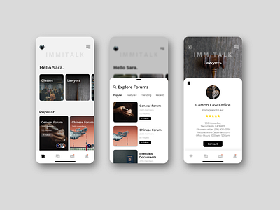 ImmiTalk App design ios ui ux