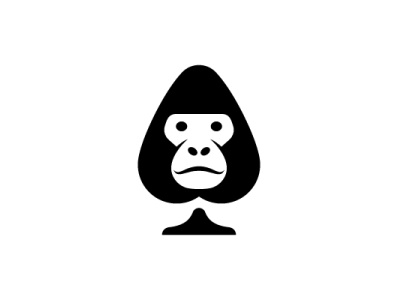 Modern Gorilla Spade Logo ace ace of spades animal ape badass branding creative energy game gorilla logo logo logo design logo for sale modern gorilla spade logo muscular security silverback spades unique