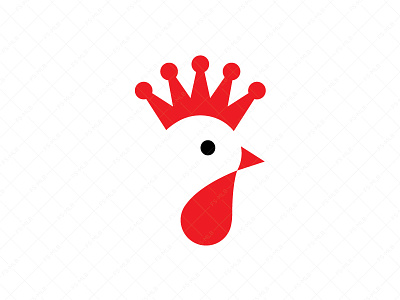 King Rooster Logo bird birdie brand identity branding chicken chicken logo creative crown icon king logo logo design minimal modern poultry red cock mark restaurant rooster simple symbol