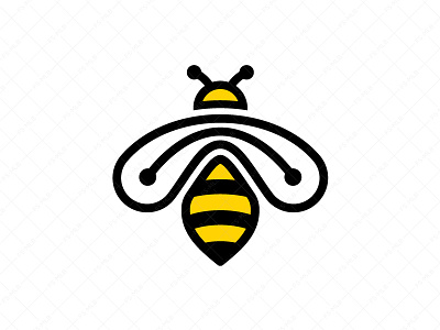 Tech Bee Logo Design bee beekeeping bees black yellow branding bug bugs design flat honey honey bee honeybee icon identity illustration insect insects logo nature vector