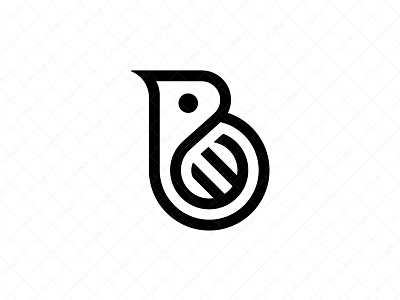 Letter B Bird Logo abstract animal b b logo bird birdie black brand branding design icon identity illustration letter logo mark minimalist symbol vector