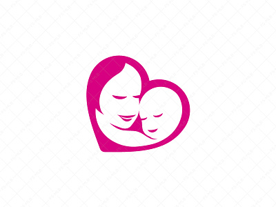 Motherhood Logo Design baby branding breastfeeding character childbirth creative health heart logo logo design logos love mark modern logo motherhood nursery parenting pink red woman