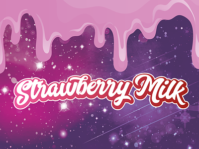 Strawberry Milk branding labelling packaging typography vaping vectors