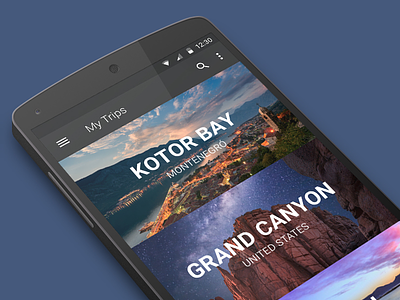 Explore Cities Android Tiles android material design mobile tiles travel ui ux