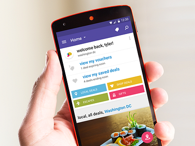 LivingSocial App Material Design android flat livingsocial lollipop material design mobile tiles ui ux