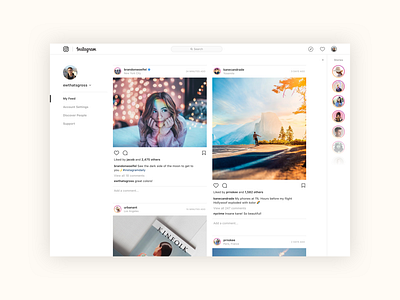 Instagram Web Concepts desktop design instagram instagram design product design ui ux web design