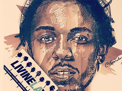 Kendrick Lamar adobe illustrator drawn with wacom handcolored hip hop illustration illustrator kendrick lamar king kendrick los angeles vector art wacom