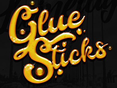 Gluesticks Logo branding cannabisculture cannabispackaging golden barbie hotstampingfoil illustration illustrator logo design mmjpackaging procreate vector womeninbusiness