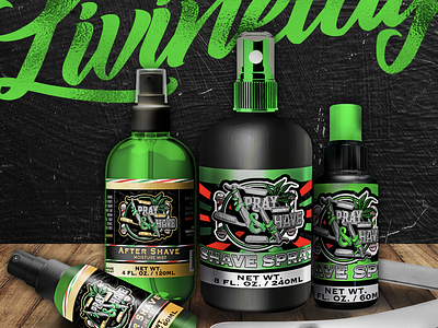 Spray & Shave Barber Product Labels barber logo barber shop barbers barbershop cannabispackaging infused labeldesign shaving womeninbusiness