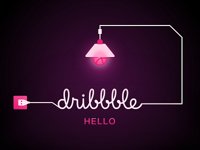 Hello dribbble design illustration