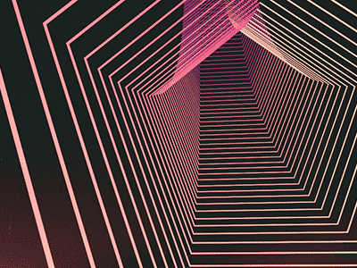 Pentagonal Passage abstract geometric gif groovy lines loop pentagon perspective trippy