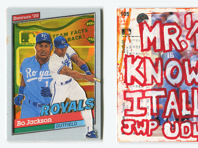 Mr Know It All Bo Jackson baseball baseball card cardart collage custom handmade