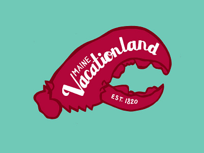 Vacationland illustration maine type