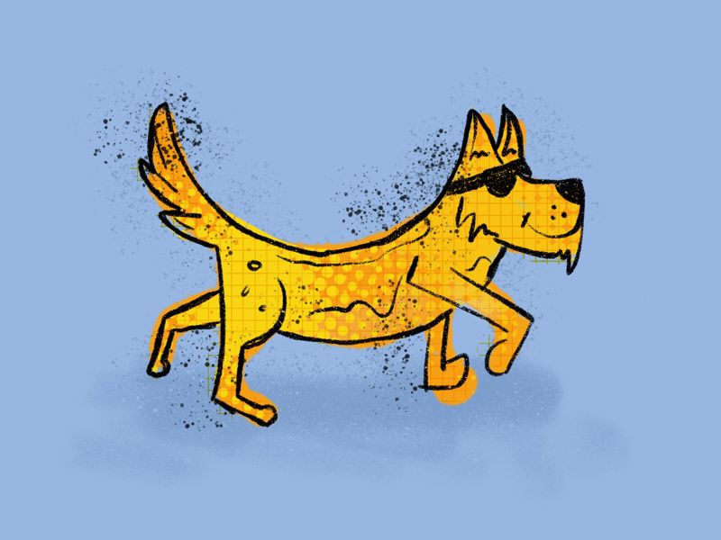 Chill pooch procreate illustration