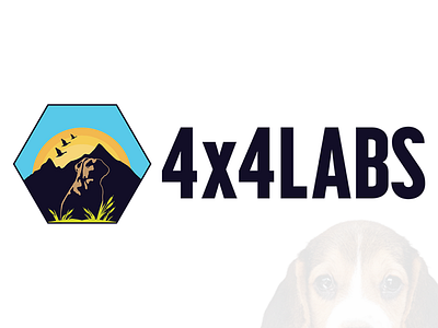 4 x 4 Labs concept badge brand identity dog graphic design illustration logo