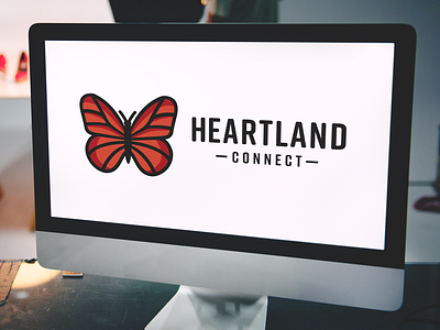 Heartland Connect Logo branding butterfly graphic design logo