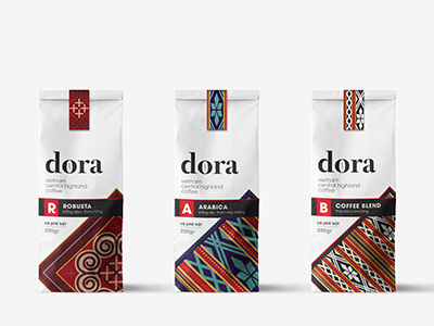 Dora coffee bag coffee packaging design tribal