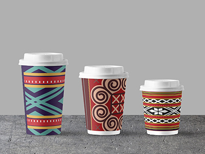 Cup coffee packaging design tribal