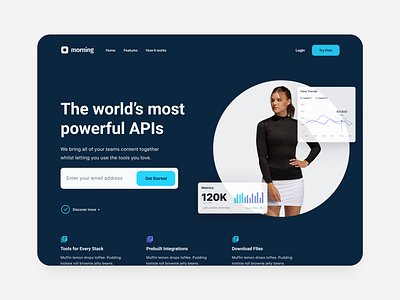 DW 017 - Morning APIs black blue design ui ux web web design