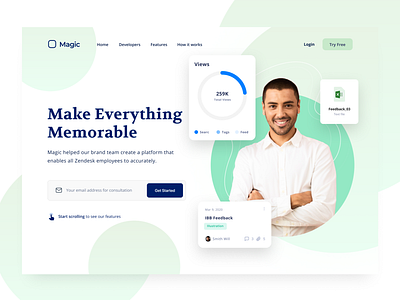 DW020- Magic Memorize blue design green ui ux web web design white