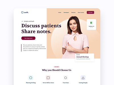 DW021 - Discuss Patients design green orange red ui ux web webdesign white