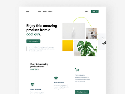 Frame Product 68 design green plant product ui ux web white