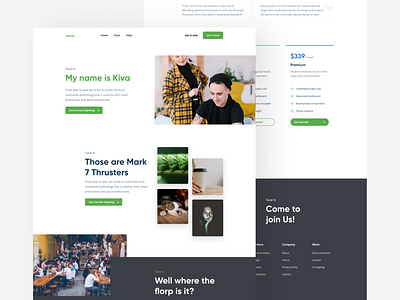 Kiva 76 - web conc design green ui ux web white