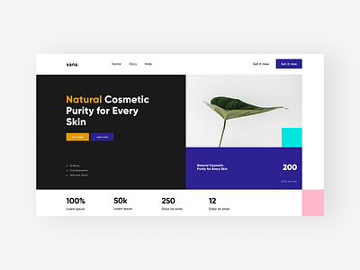 Natural Cosmetic Hero Concept blue design ui ux web webdesign