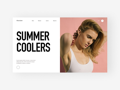 Summer Coolers - Overview Pink blonde model pink typography ui ux web webdesign