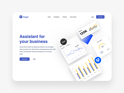 Michi Blues blue design ui ux web white yellow