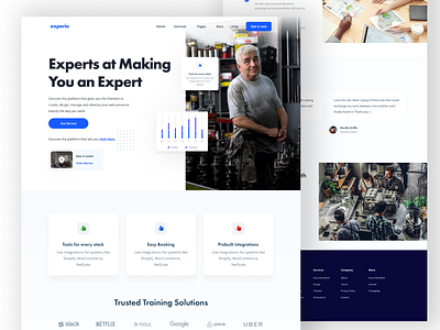 Experts at Making You an Expert blue design ui ux web white