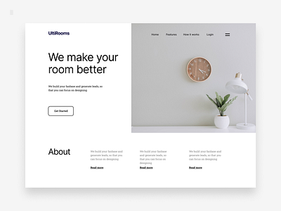 UltiRoom Your room Made better design ui ux web white