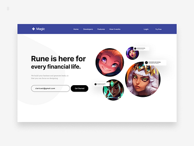 Financial League of Legends blue design ui ux web webdesign white