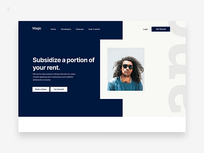 Subsidize A Portion of your Rent blue design ui ux web webdesign white