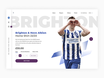 Brighton & Hove Albion android app branding cristiano ronaldo dashboard design flat illustration ios mobile premier league soccer ui ux web