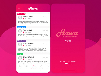 Hawa app blue branding clean design flat identity ios minimal mobile type typography ui ux vector