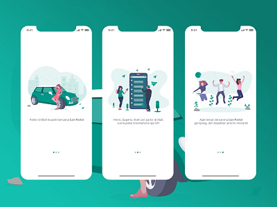 Cari Parkir app branding clean design flat icon illustration ios mobile typography ui ux vector