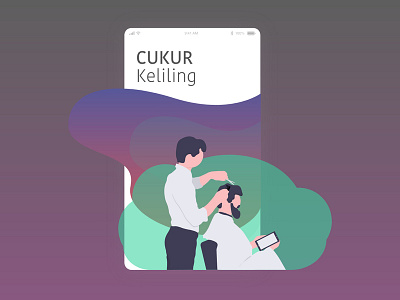 Cukur Keliling android app branding clean design flat ios minimal mobile sketch ui ux xd